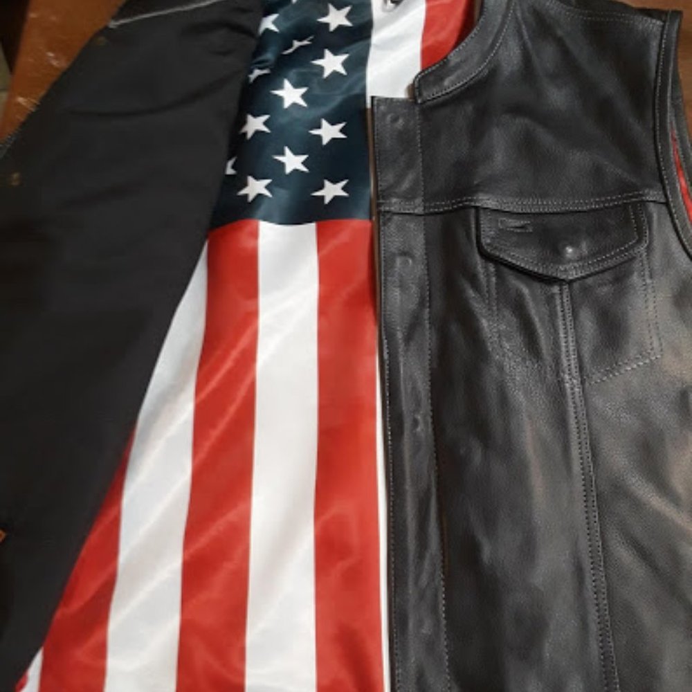 MEN'S CUSTOMIZED CLUB VEST WITH AMERICAN FLAG